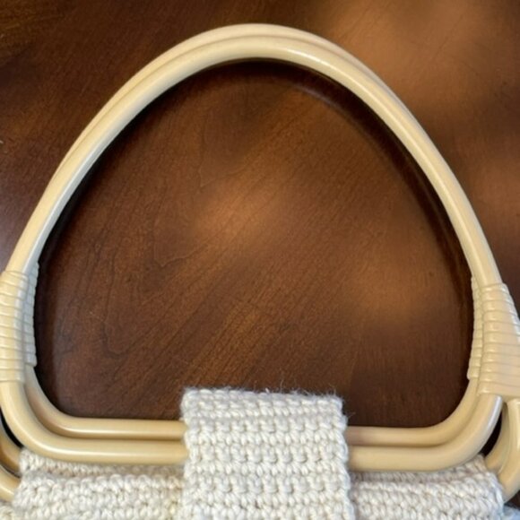 Vintage Handmade Macrame Crochet Lined Bag Purse - Picture 5 of 8